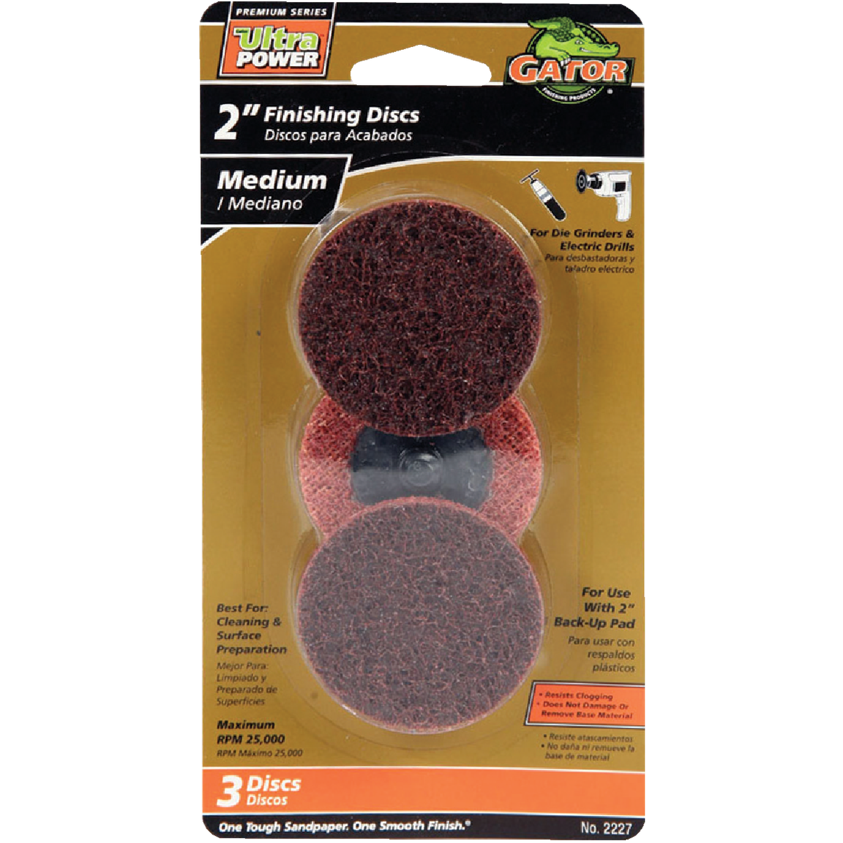 Gator Blade Surface 2 In. 80 Grit Finishing Surface Conditioning Sanding Disc (3-Pack)