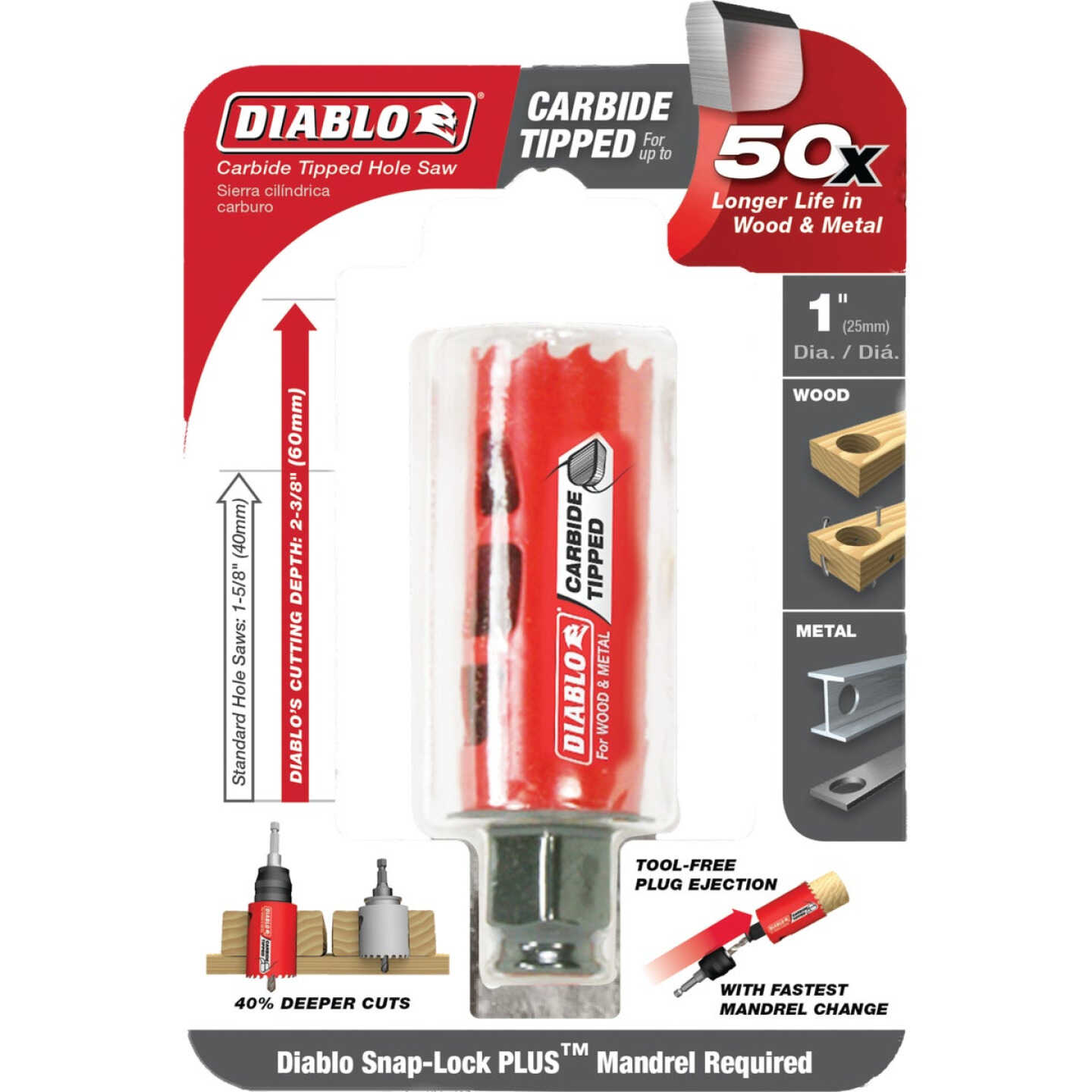 Diablo 1 In. Carbide-Tipped Hole Saw Image 2