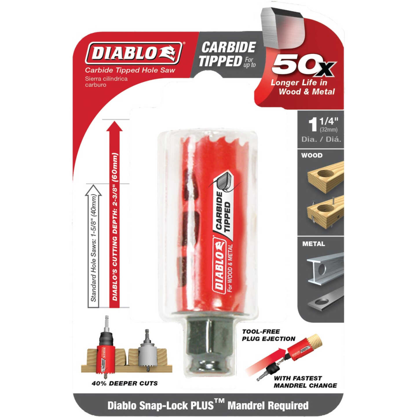 Diablo 1-1/4 In. Carbide-Tipped Hole Saw Image 2