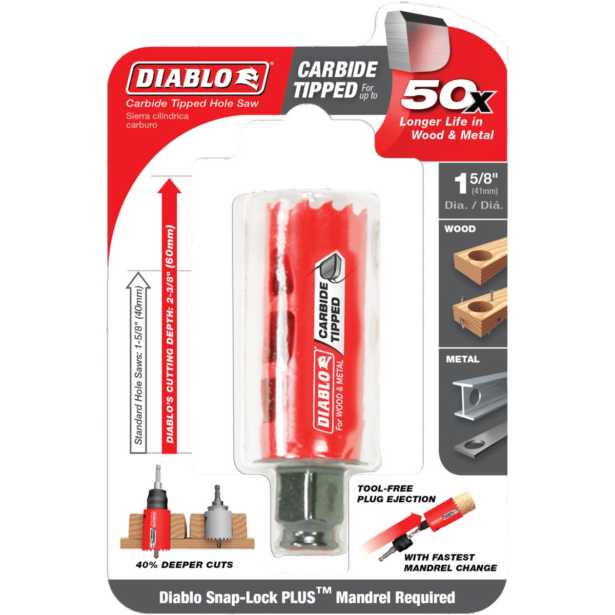 Diablo 1-5/8 In. Carbide-Tipped Hole Saw Image 2