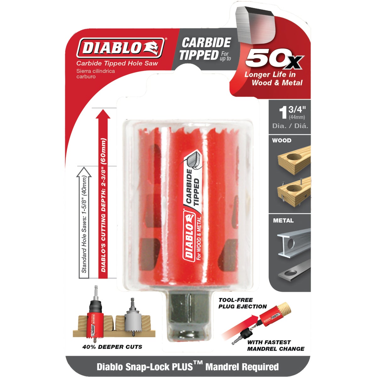 Diablo 1-3/4 In. Carbide-Tipped Hole Saw Image 2