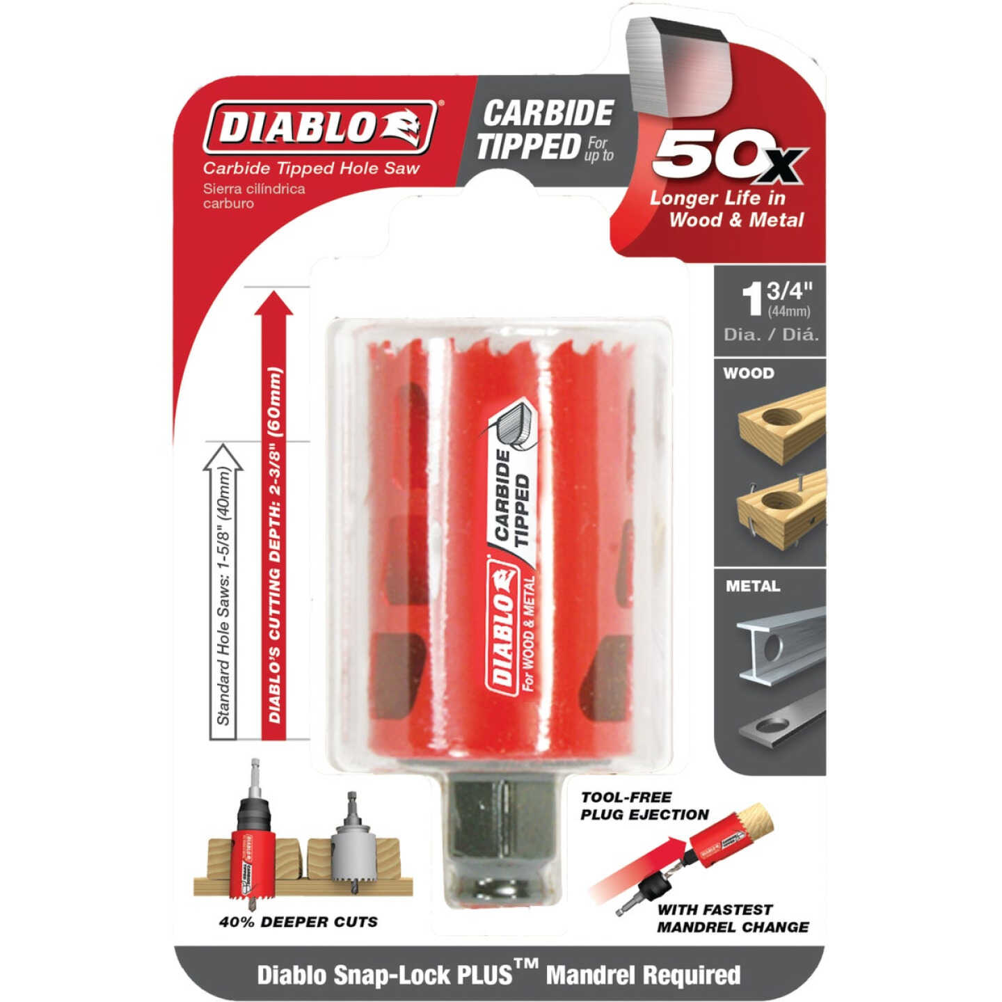 Diablo 1-3/4 In. Carbide-Tipped Hole Saw Image 2