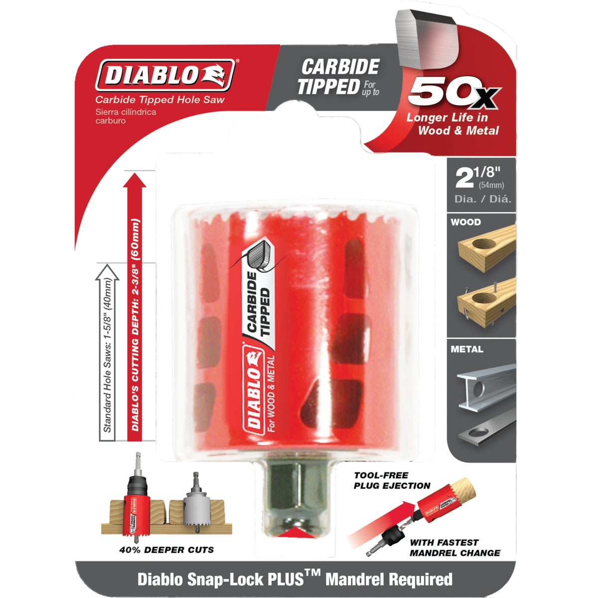 Diablo 2-1/8 In. Carbide-Tipped Hole Saw Image 2