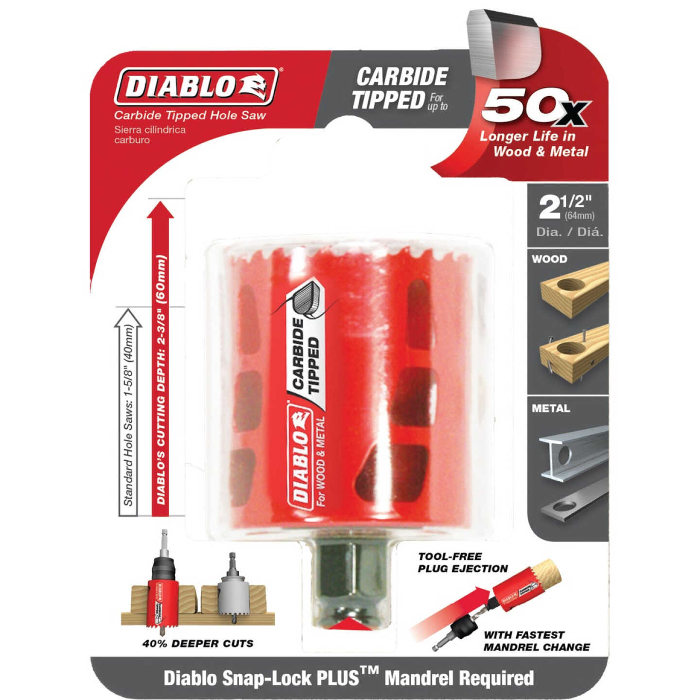 Diablo 2-1/2 In. Carbide-Tipped Hole Saw Image 2