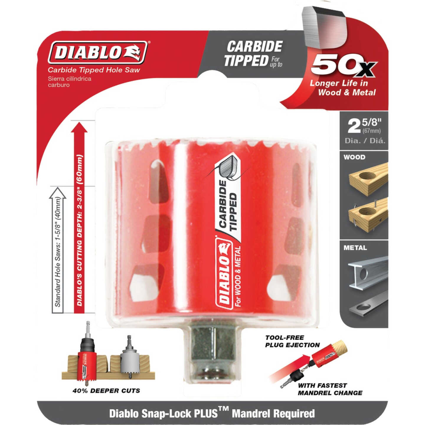 Diablo 2-5/8 In. Carbide-Tipped Hole Saw Image 2