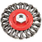 Forney 4 In. Twisted/Knotted 0.012 In. Angle Grinder Wire Wheel Image 1