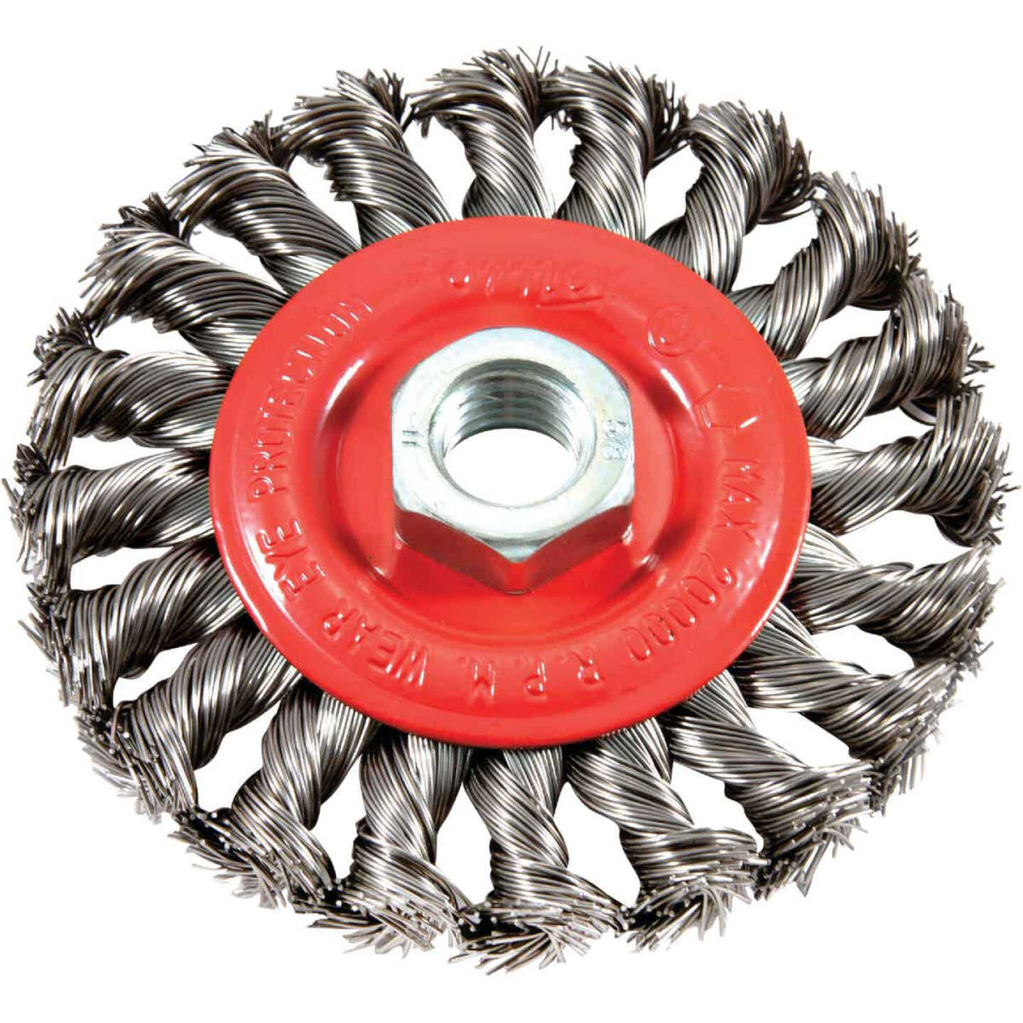 Forney 4 In. Twisted/Knotted 0.012 In. Angle Grinder Wire Wheel Image 1