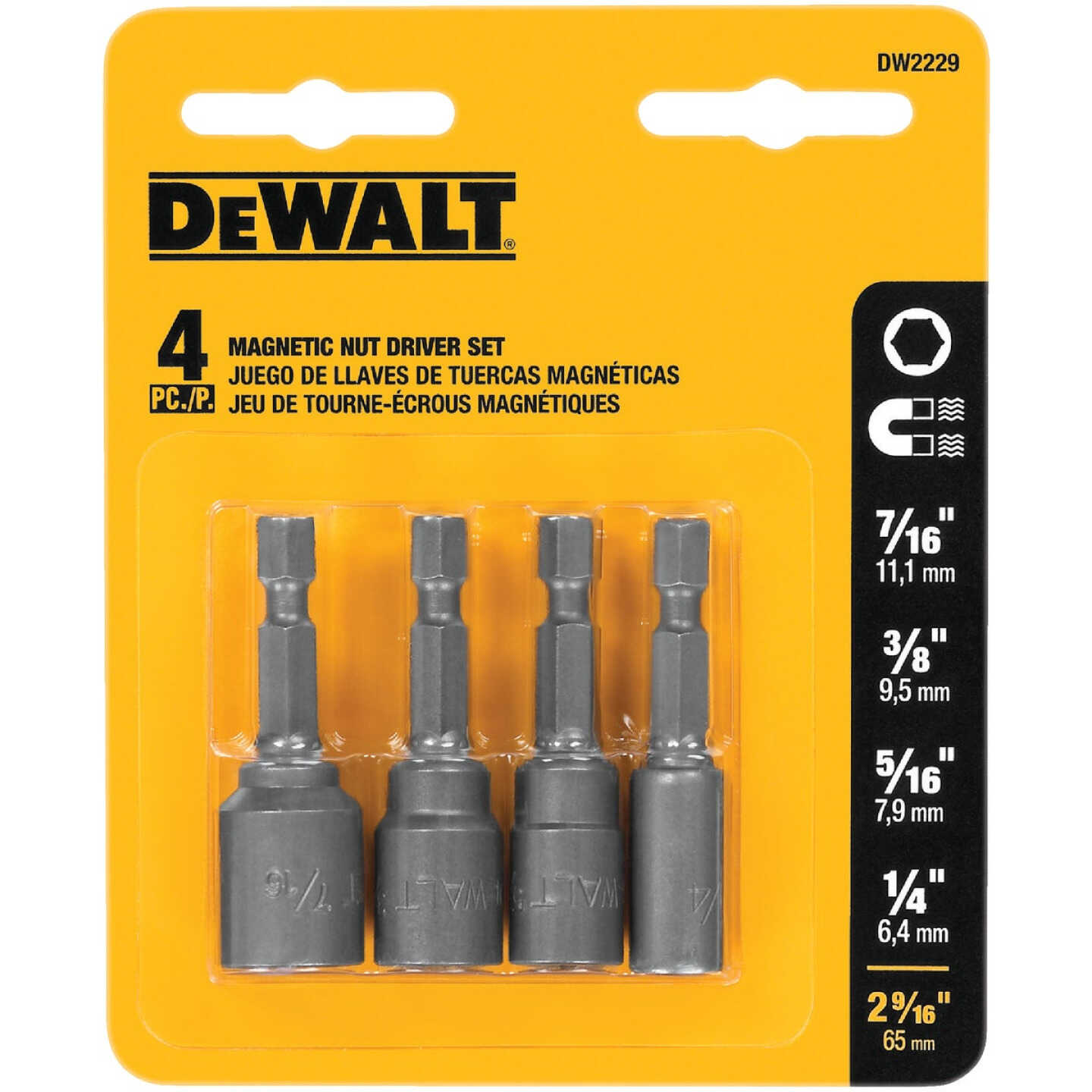 DEWALT 4-Piece Magnetic Nutdriver Bit Set Image 1