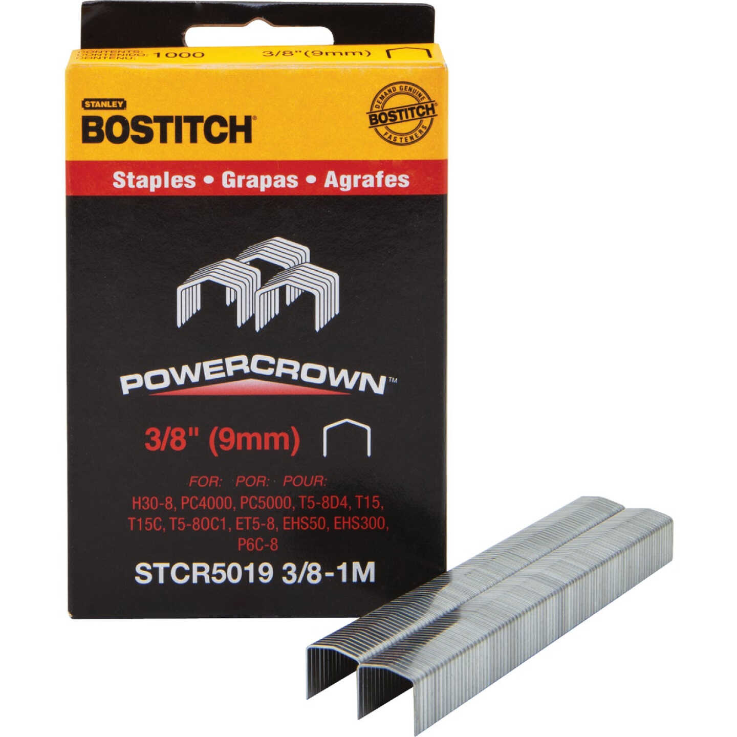 Bostitch Powercrown Hammer Tacker Staple, 3/8 In. (1000-Pack) Image 1