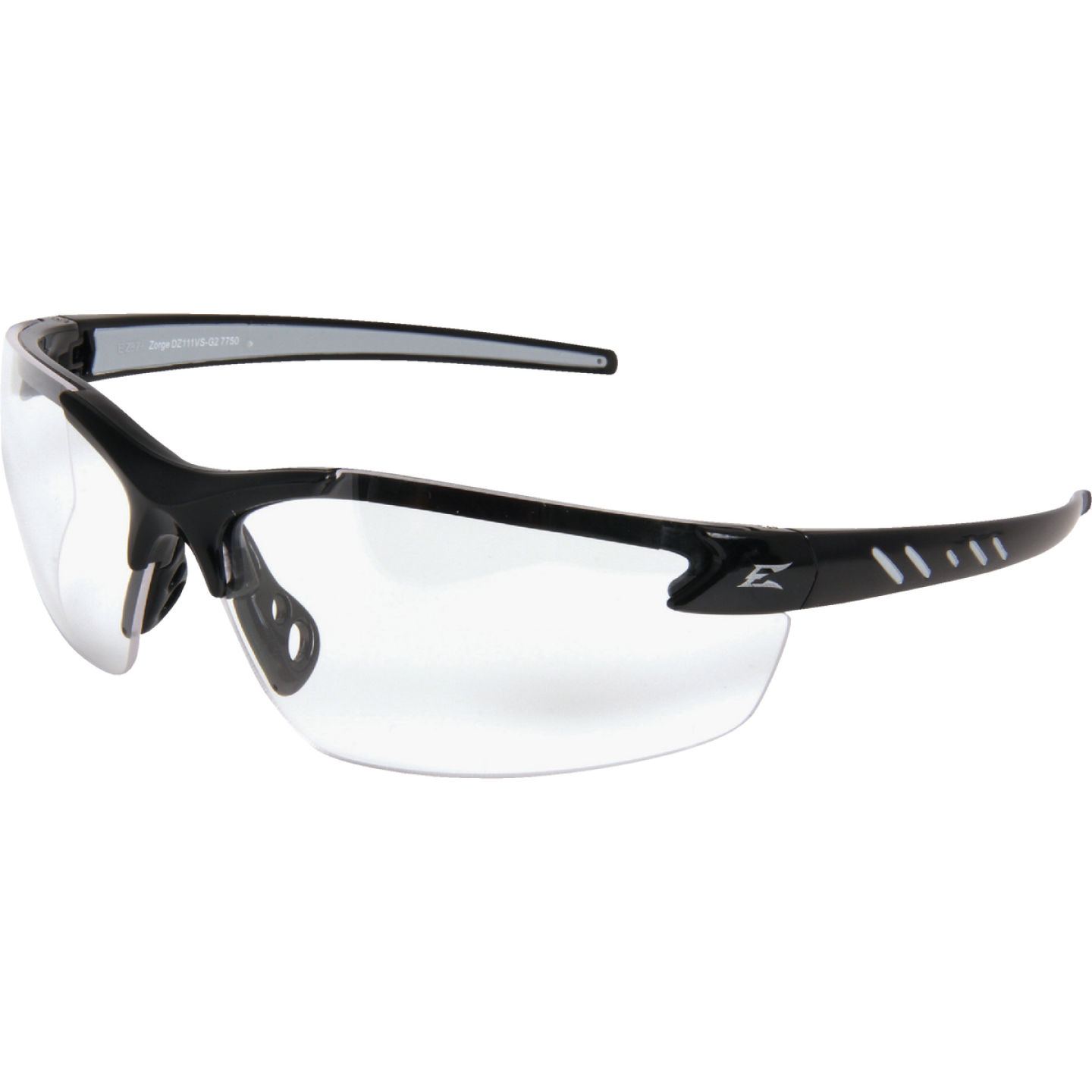 Edge Eyewear Zorge G2 Gloss Black Frame Safety Glasses with Clear Lenses Image 1