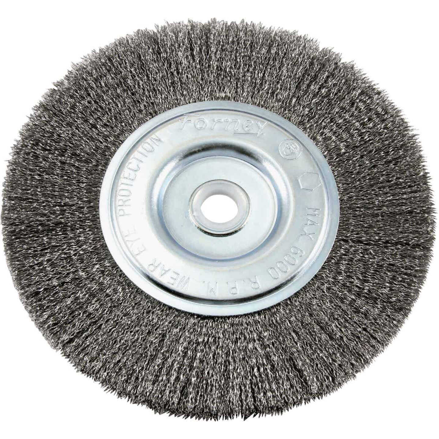 Forney 6 In. Crimped, Fine .008 In. Bench Grinder Wire Wheel Image 1