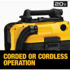 DEWALT 20V MAX 2 Gal. 1.85-Peak HP Corded/Cordless Wet/Dry Vacuum (Tool Only) Image 3