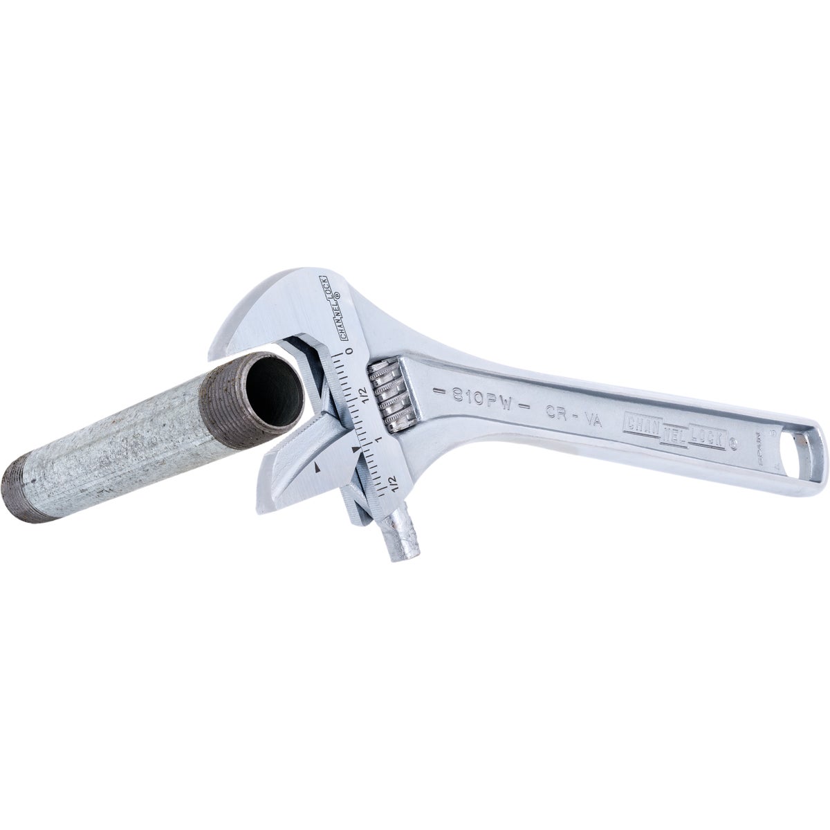 Channellock 8 In. Steel Adjustable Pipe Wrench with Extra Wide Reversible Jaw Image 6