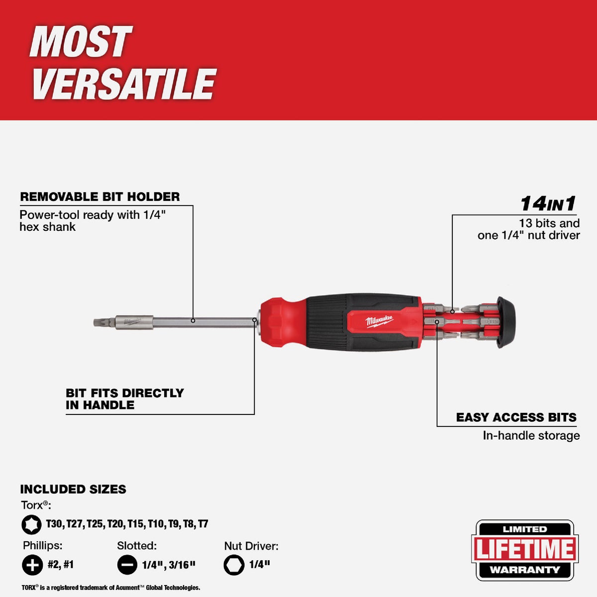 Milwaukee 14-in-1 TORX Multi-Bit Screwdriver Image 3