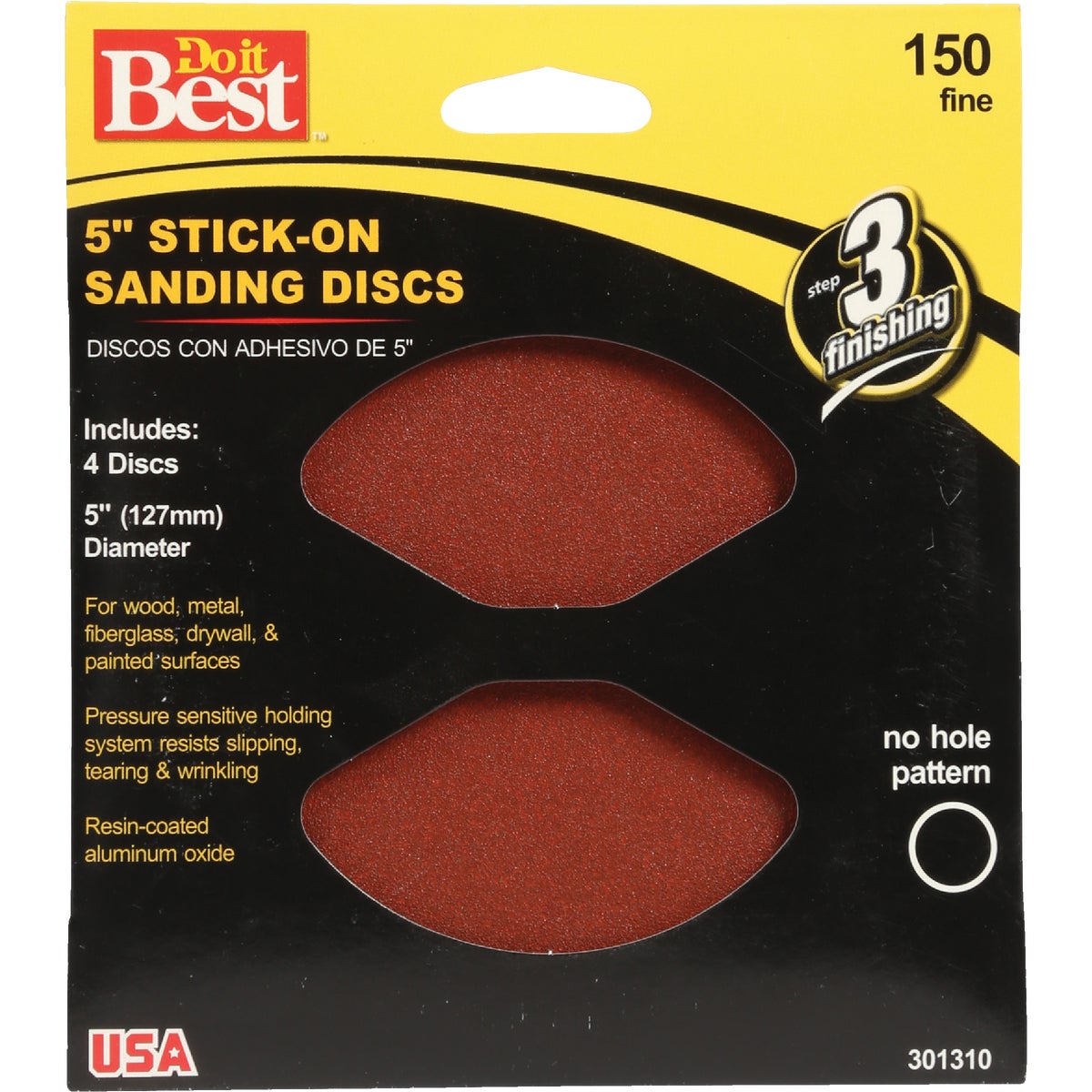 Do it Best 5 In. 150 Grit Stick-On Sanding Disc (4-Pack) Image 1