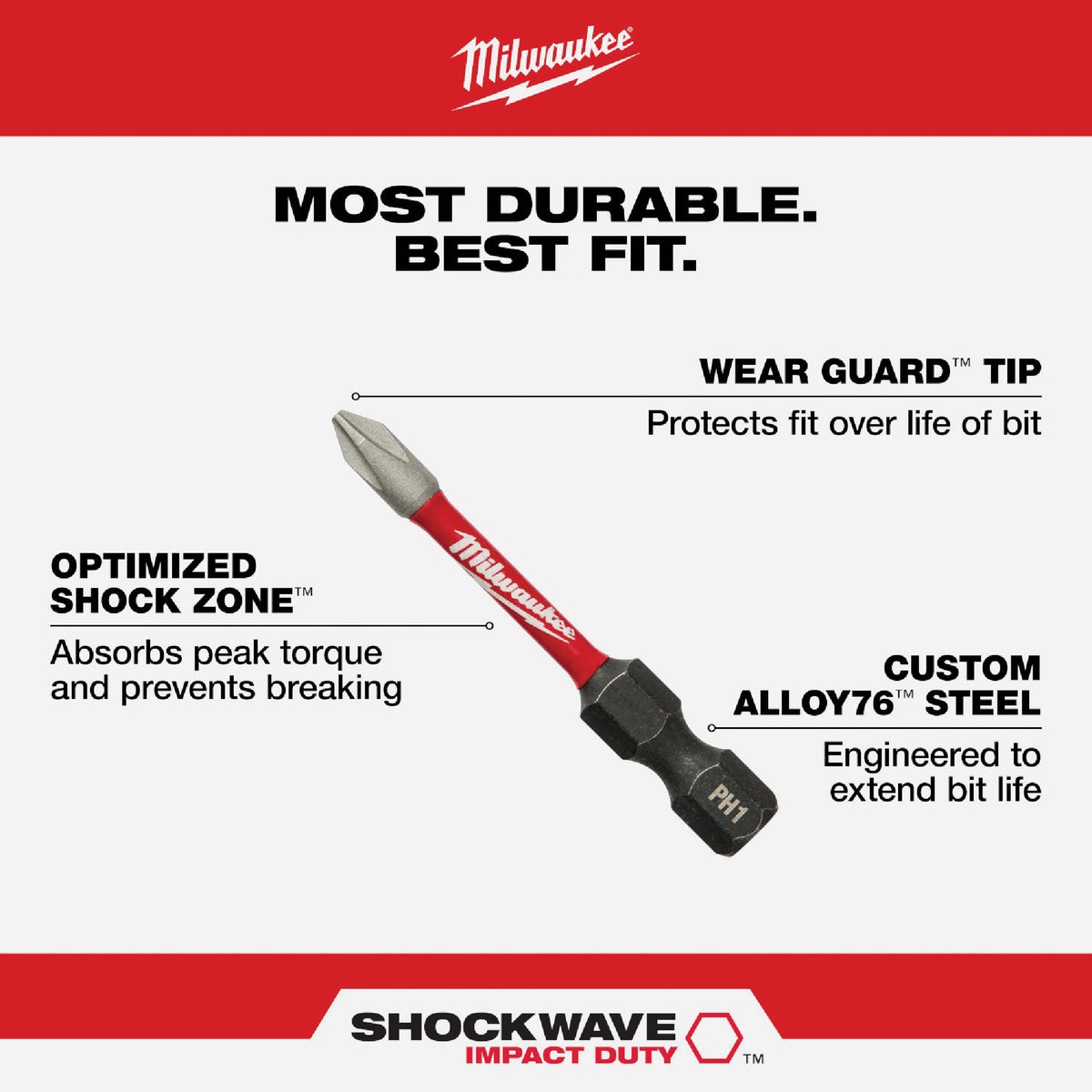 Milwaukee SHOCKWAVE Impact Screwdriver Bit Set (18-Piece) Image 3