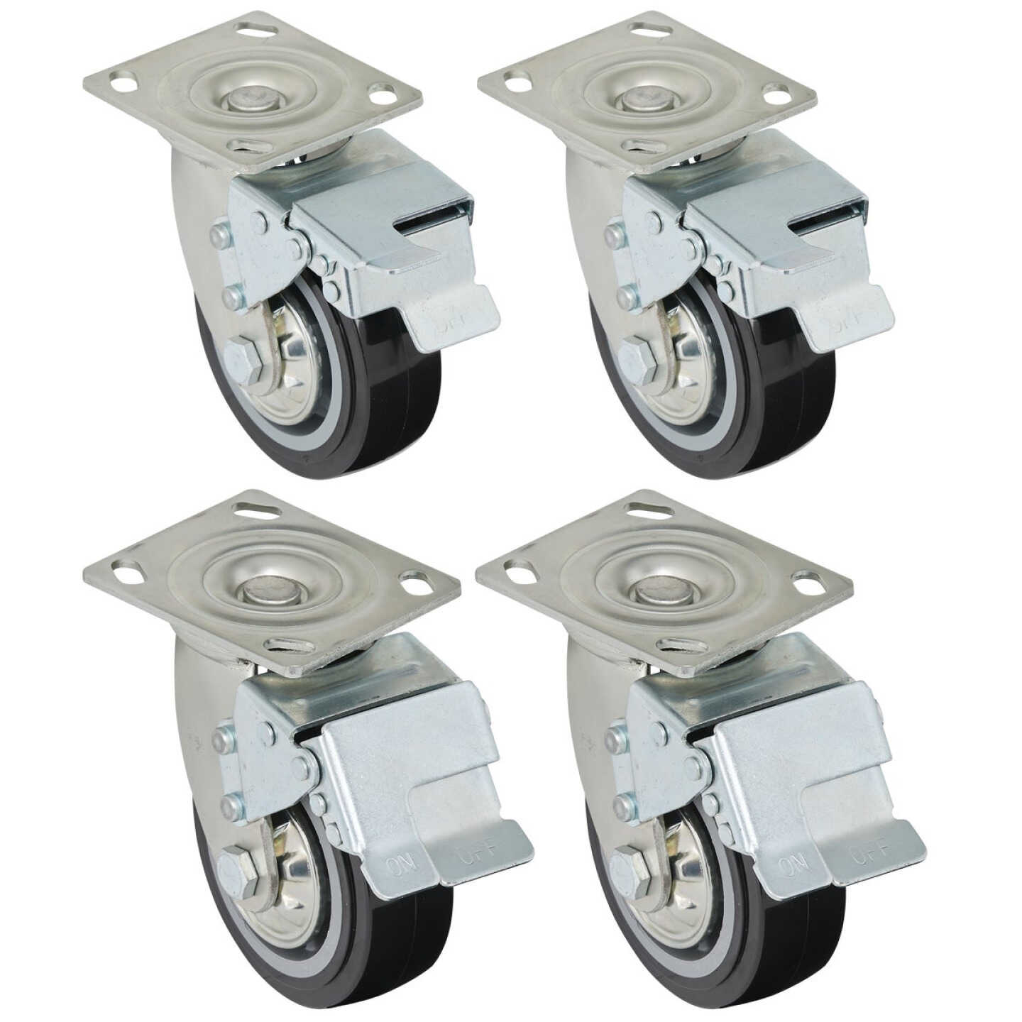 Channellock 5 In. Rubber Toolbox Caster (4-Pack) Image 1