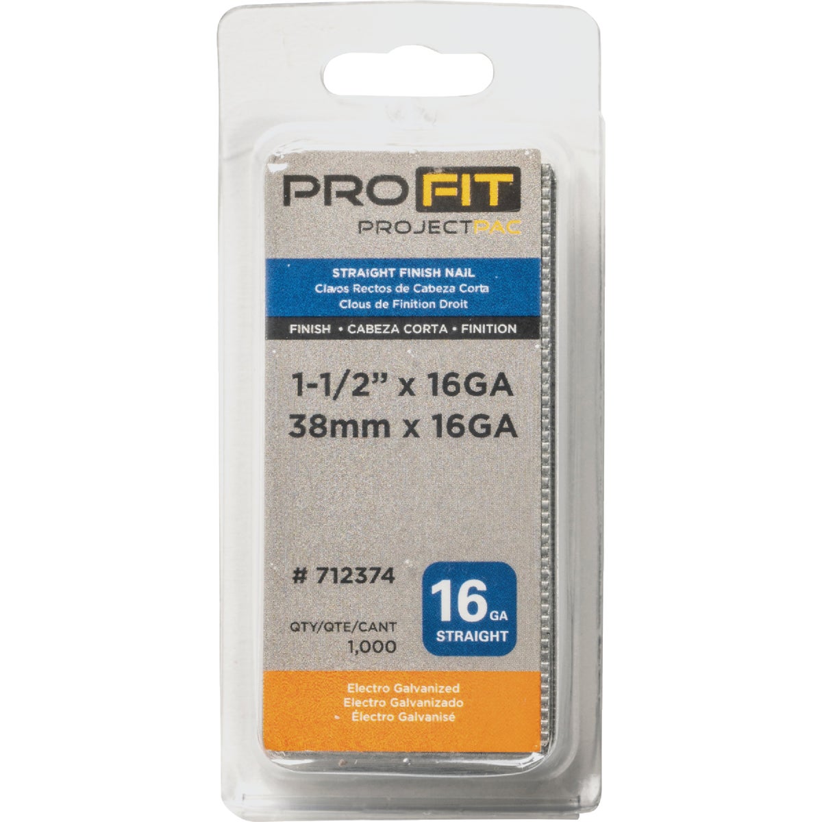 Pro-Fit 1-1/2 In. 16 Gauge Electro Galvanized  Straight Finish Nail (1000 Ct.) Image 2