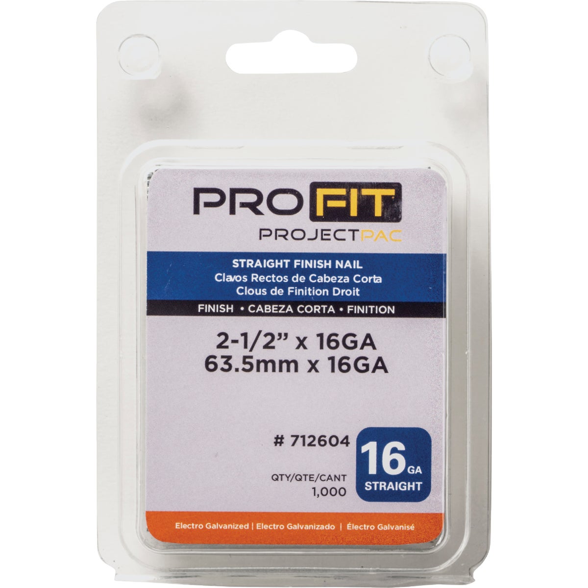 Pro-Fit 2-1/2 In. 16 Gauge Electro Galvanized Straight Finish Nail (1000 Ct.) Image 2