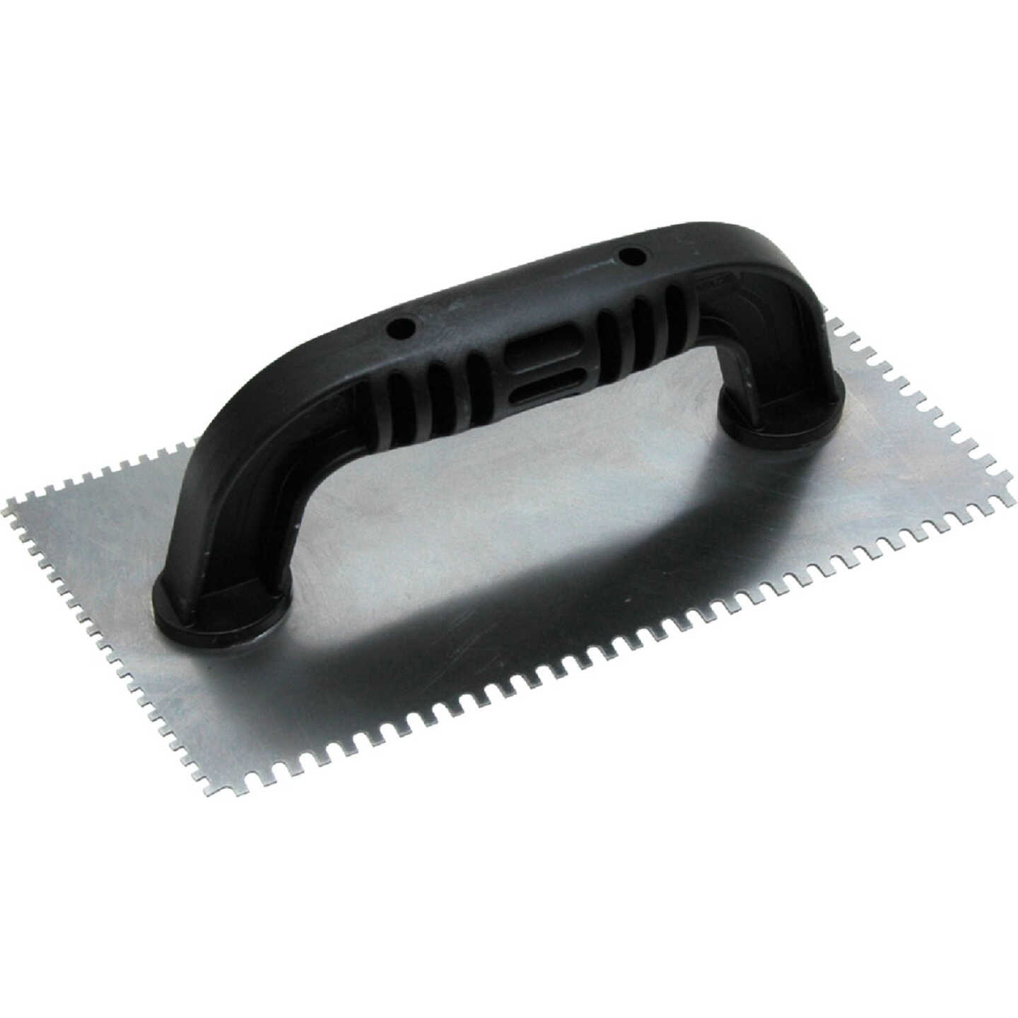 Marshalltown QLT 3/32 In. Square Notched & 1/8 In. U-Notched Trowel w/Black Handle Image 1