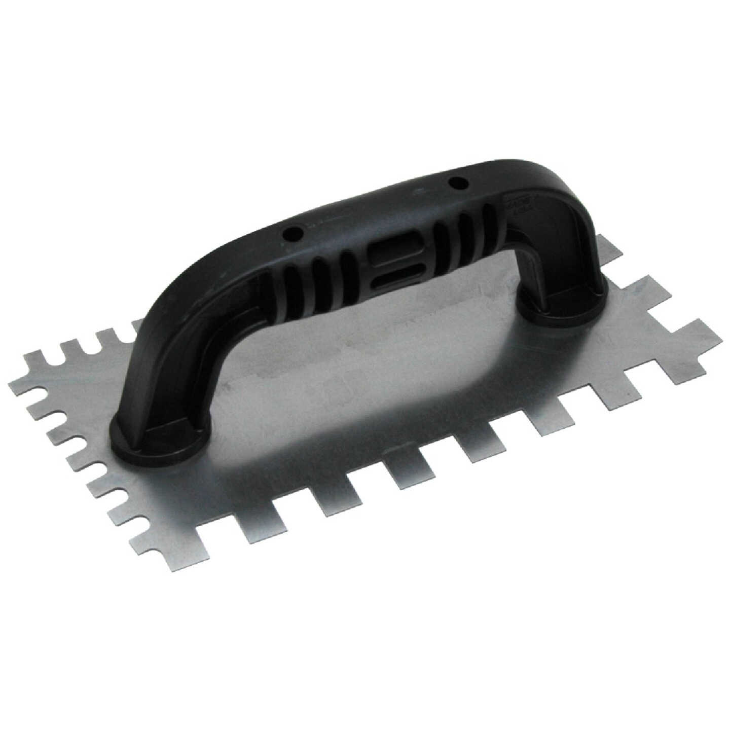 Marshalltown QLT 1/2 In. Square Notched & 1/4 In. U-Notched Trowel w/Black Handle Image 1