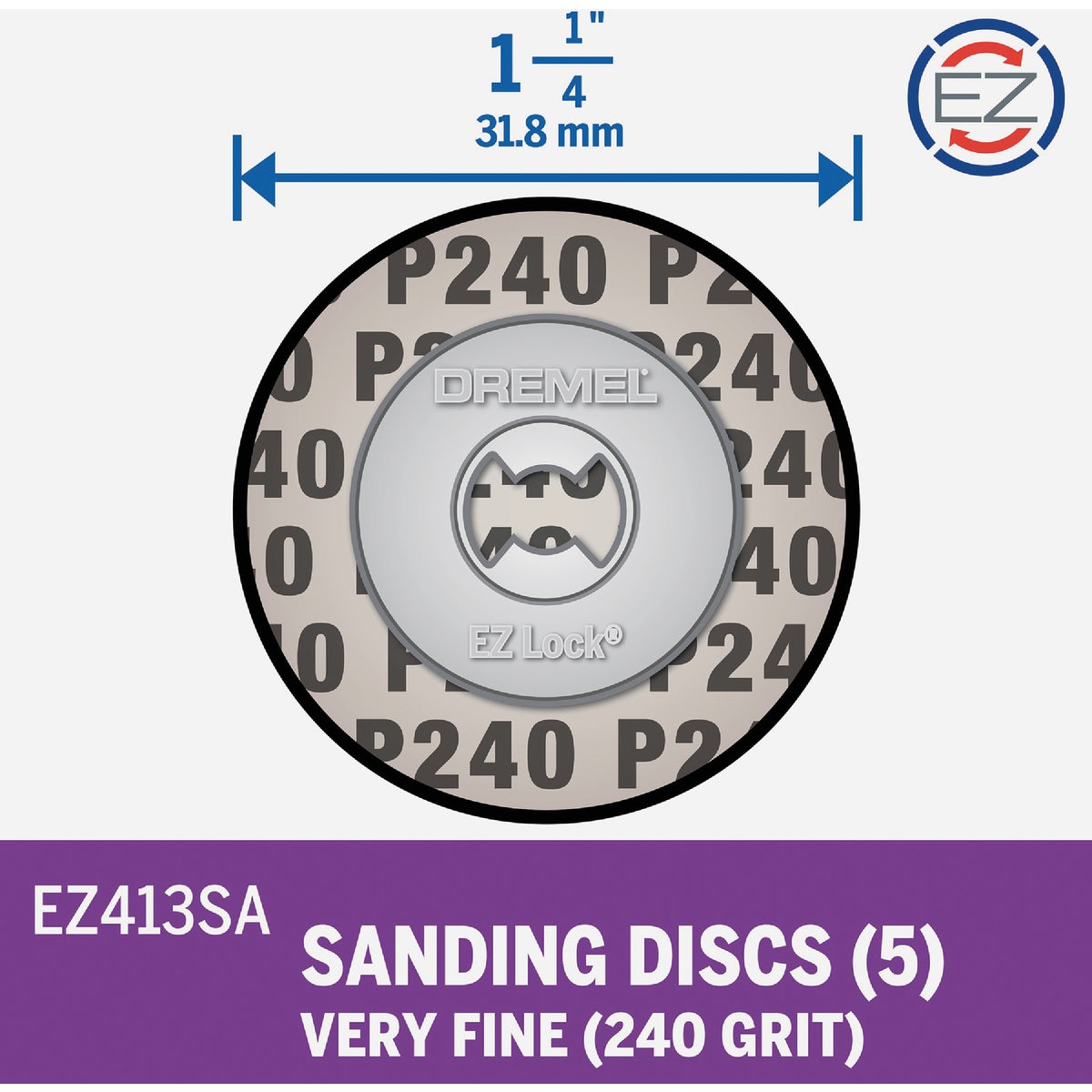 Dremel 1-1/4 In. 240 Grit EZ Lock Sanding Disc Image 3