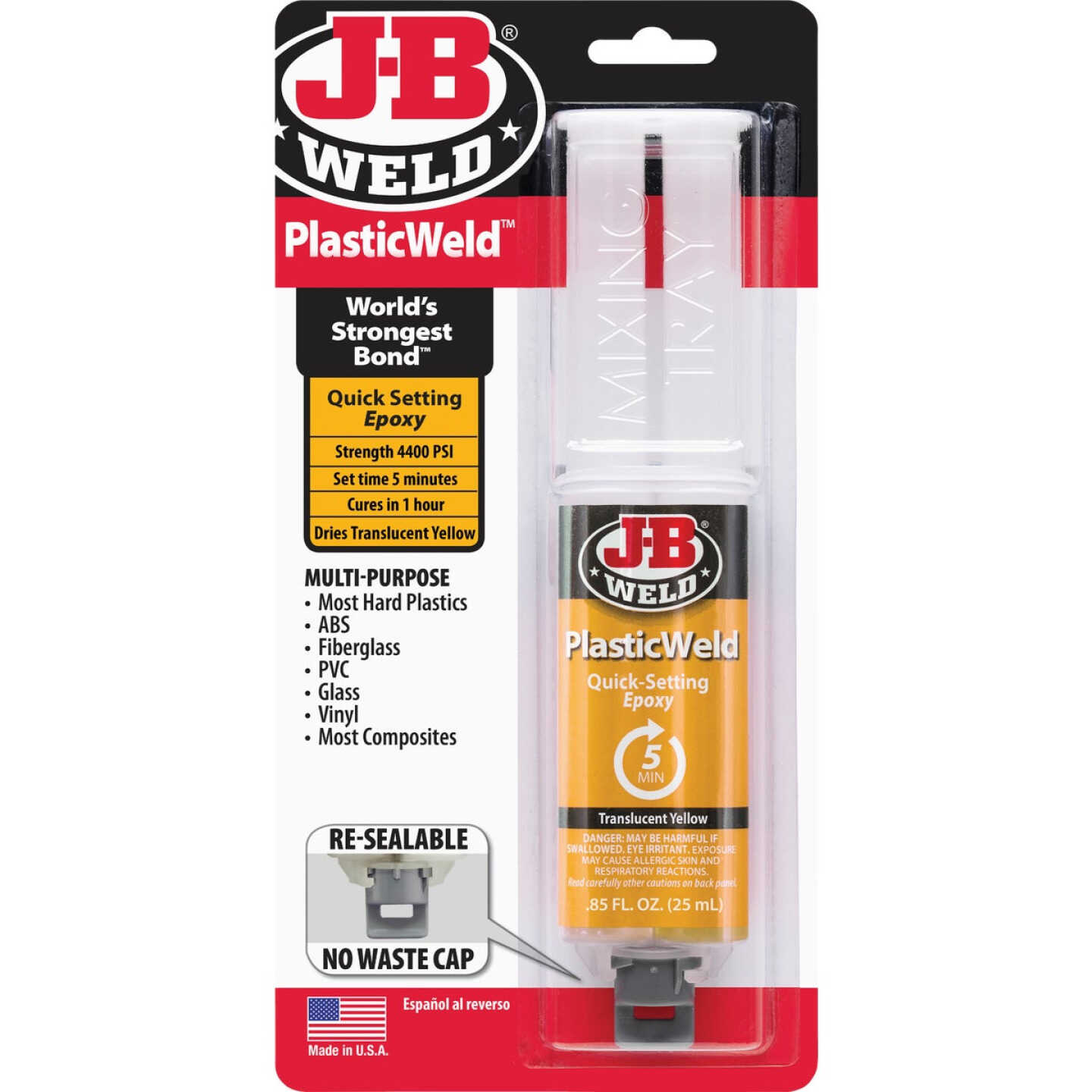J-B Weld 0.85 Oz. PlasticWeld Epoxy Syringe Image 1