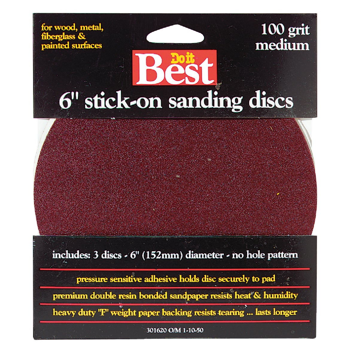 Do it Best 6 In. 100 Grit Stick-On Sanding Disc (3-Pack) Image 1