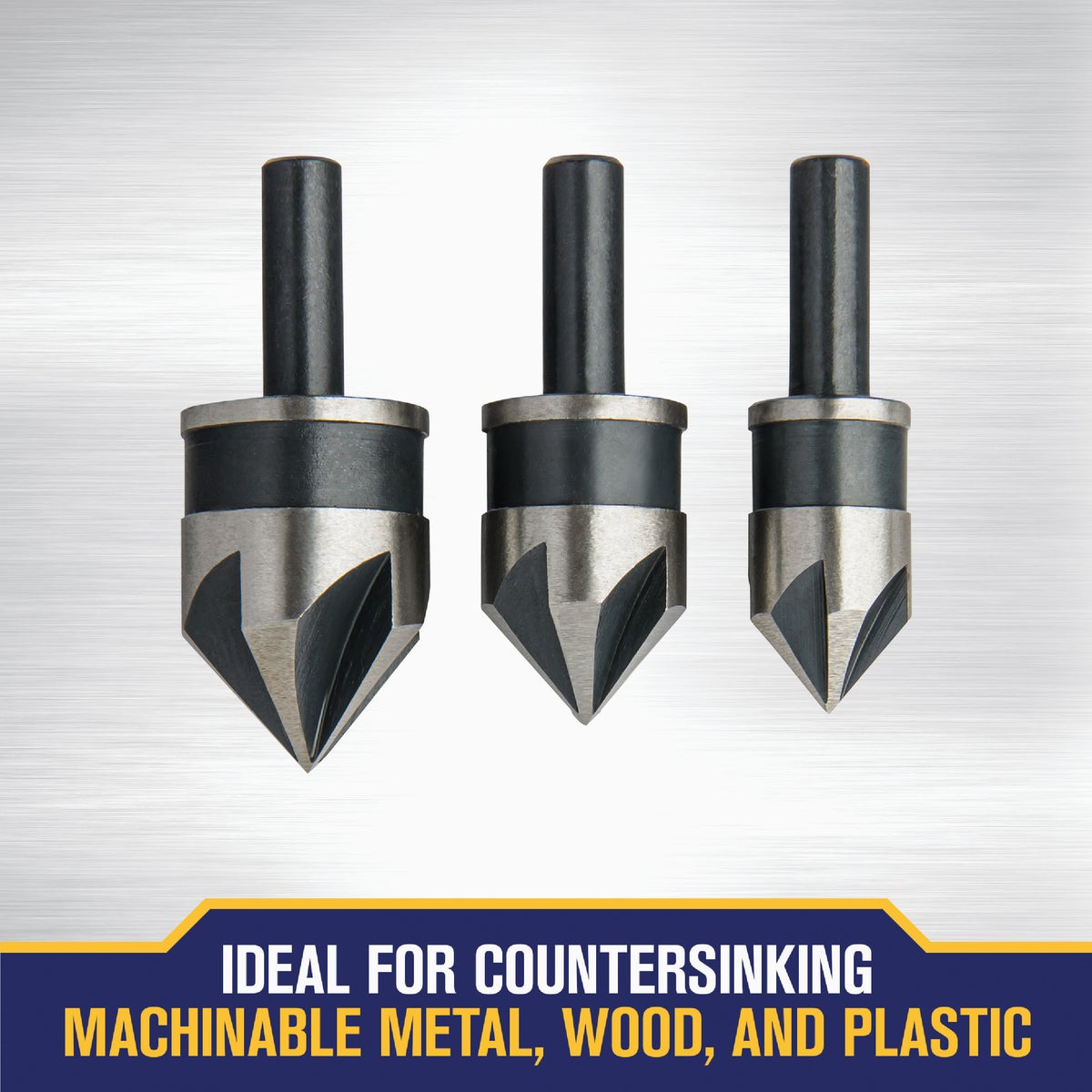 Irwin 3-Piece HSS Black Oxide Metal Countersink Bit Set Image 3