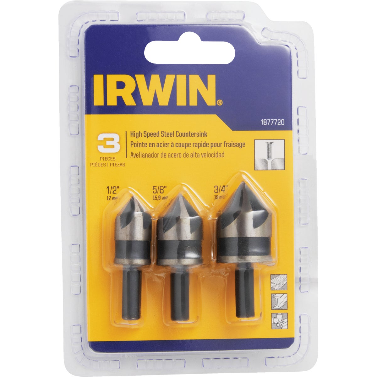 Irwin 3-Piece HSS Black Oxide Metal Countersink Bit Set Image 5