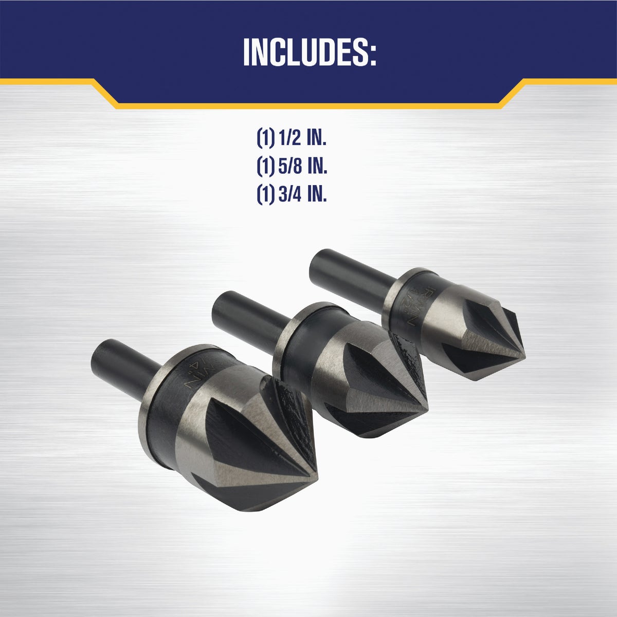 Irwin 3-Piece HSS Black Oxide Metal Countersink Bit Set Image 4