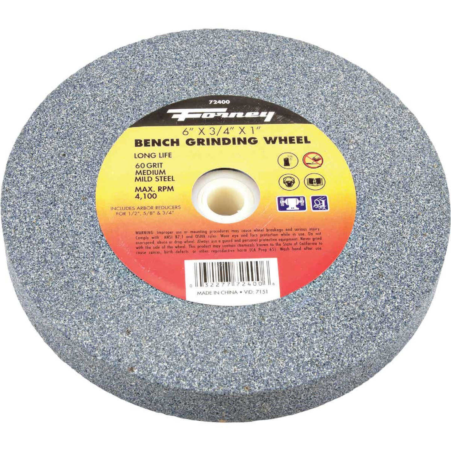 Forney 6 In. 3/4 In. Adjustable - 1/2", 5/8", 3/4", 1" Bench Grinding Wheel Image 1