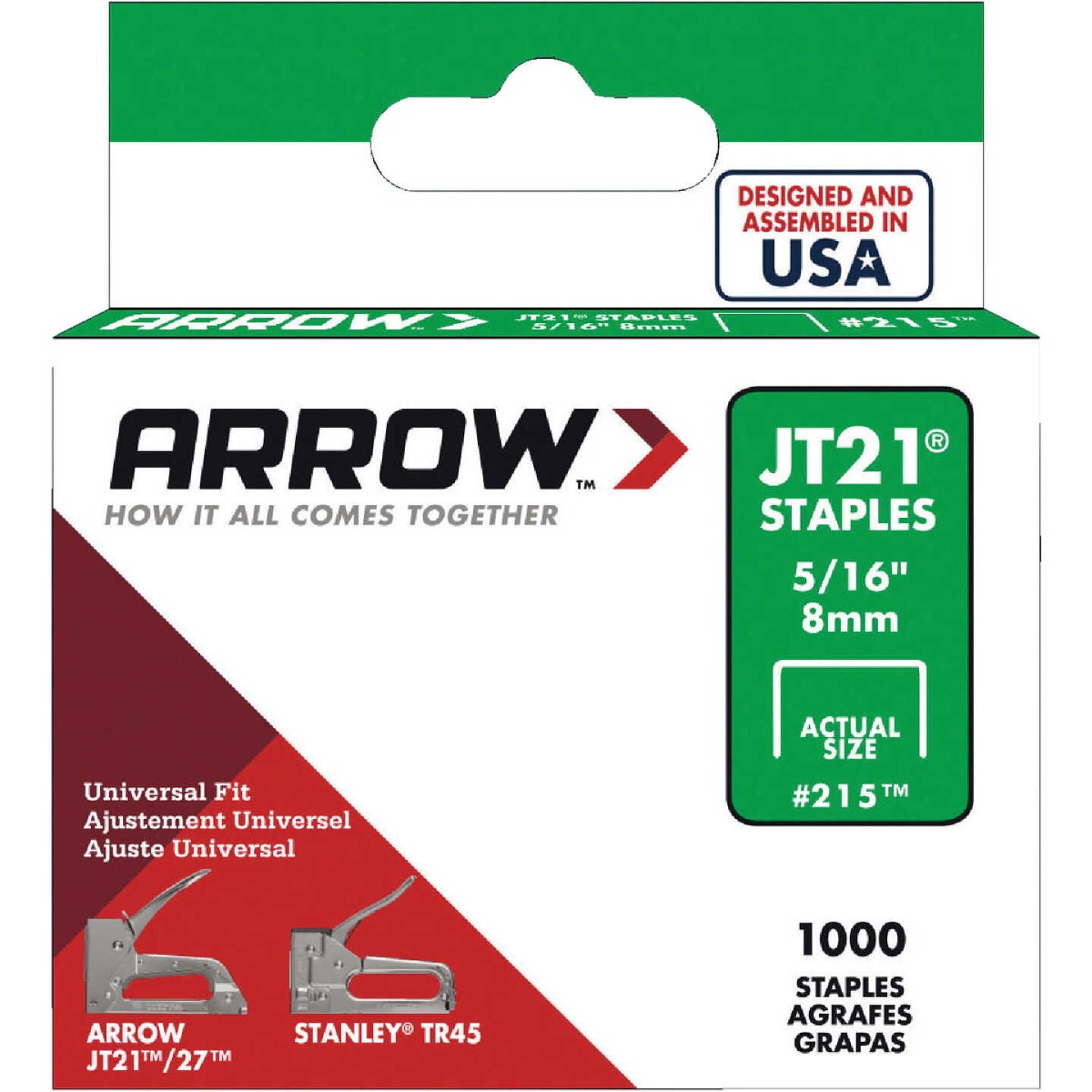 Arrow JT21 Light Duty Staple, 5/16 In. (1000-Pack) Image 1