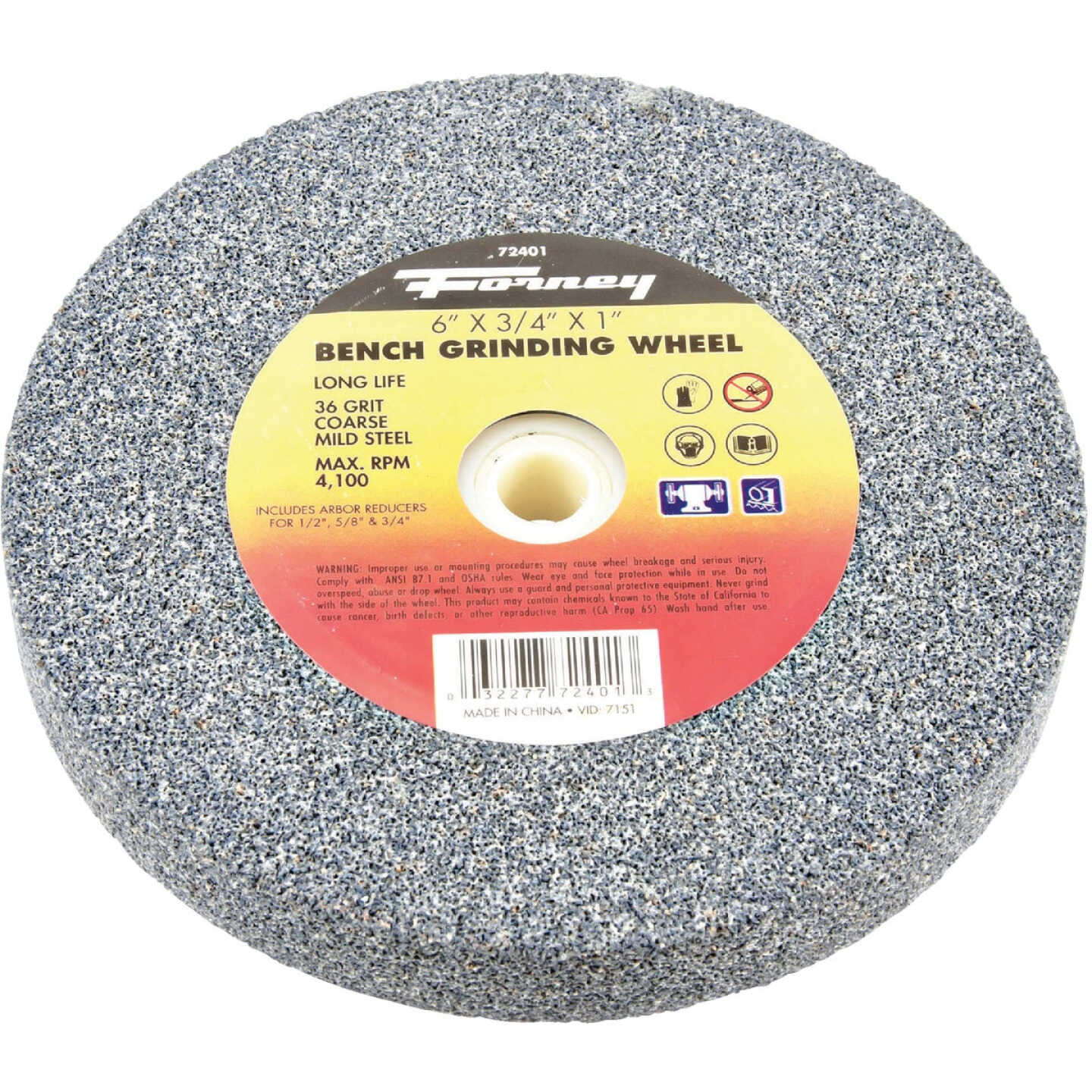 Forney 6 In. 3/4 In. Adjustable - 1/2", 5/8", 3/4", 1" Bench Grinding Wheel Image 1