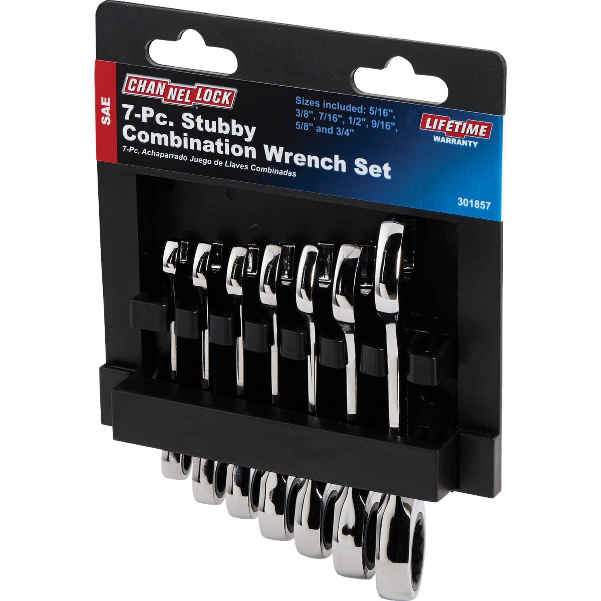 Channellock Standard 12-Point Stubby Ratcheting Combination Wrench Set (7-Piece) Image 3