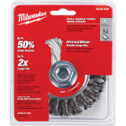 Milwaukee 4 In. Full Cable Knot .020 In./.023 In. Angle Grinder Wire Wheel Image 2
