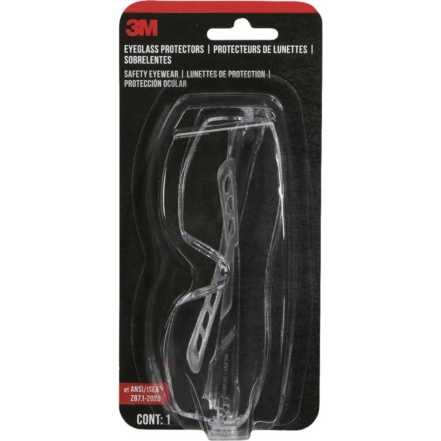 3M Clear Frame Safety Eyeglass Protectors with Anti-Scratch Clear Lenses Image 5