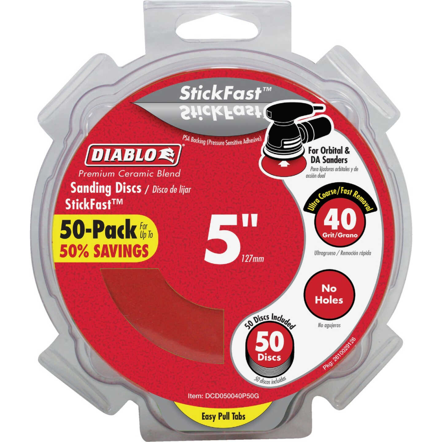 Diablo StickFast 5 In. 40 Grit Sanding Disc (50-Pack) Image 2