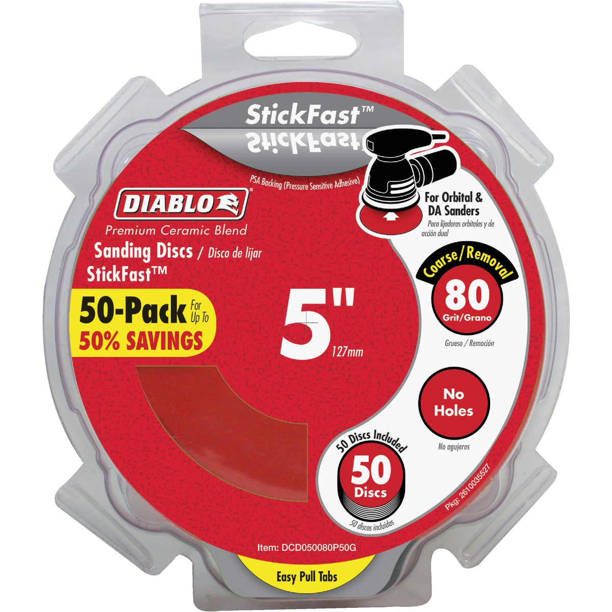 Diablo StickFast 5 In. 80 Grit Sanding Disc (50-Pack) Image 1