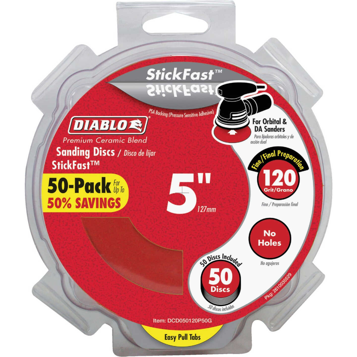 Diablo StickFast 5 In. 120 Grit Sanding Disc (50-Pack) Image 1