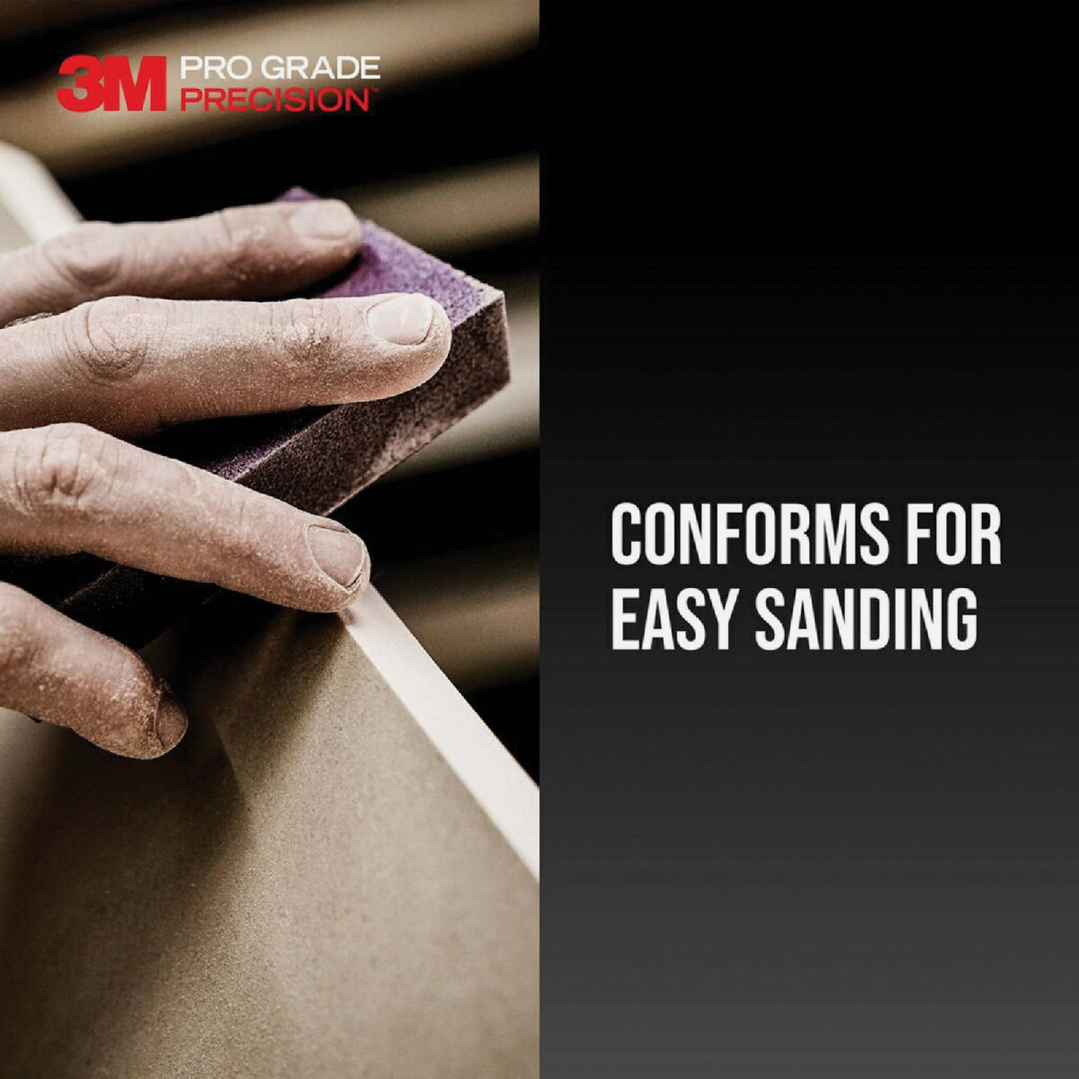 3M Pro Grade Precision 2.5 In. x 4.5 In. x 1 In. 80 Grit Medium Sanding Sponge Image 5