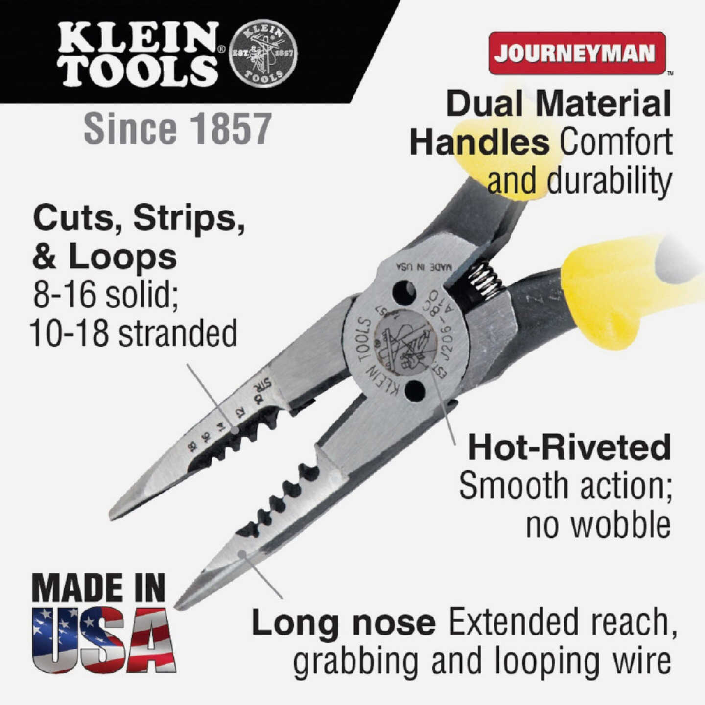 Klein 8-3/8 In. All-Purpose Long Nose Pliers Image 2