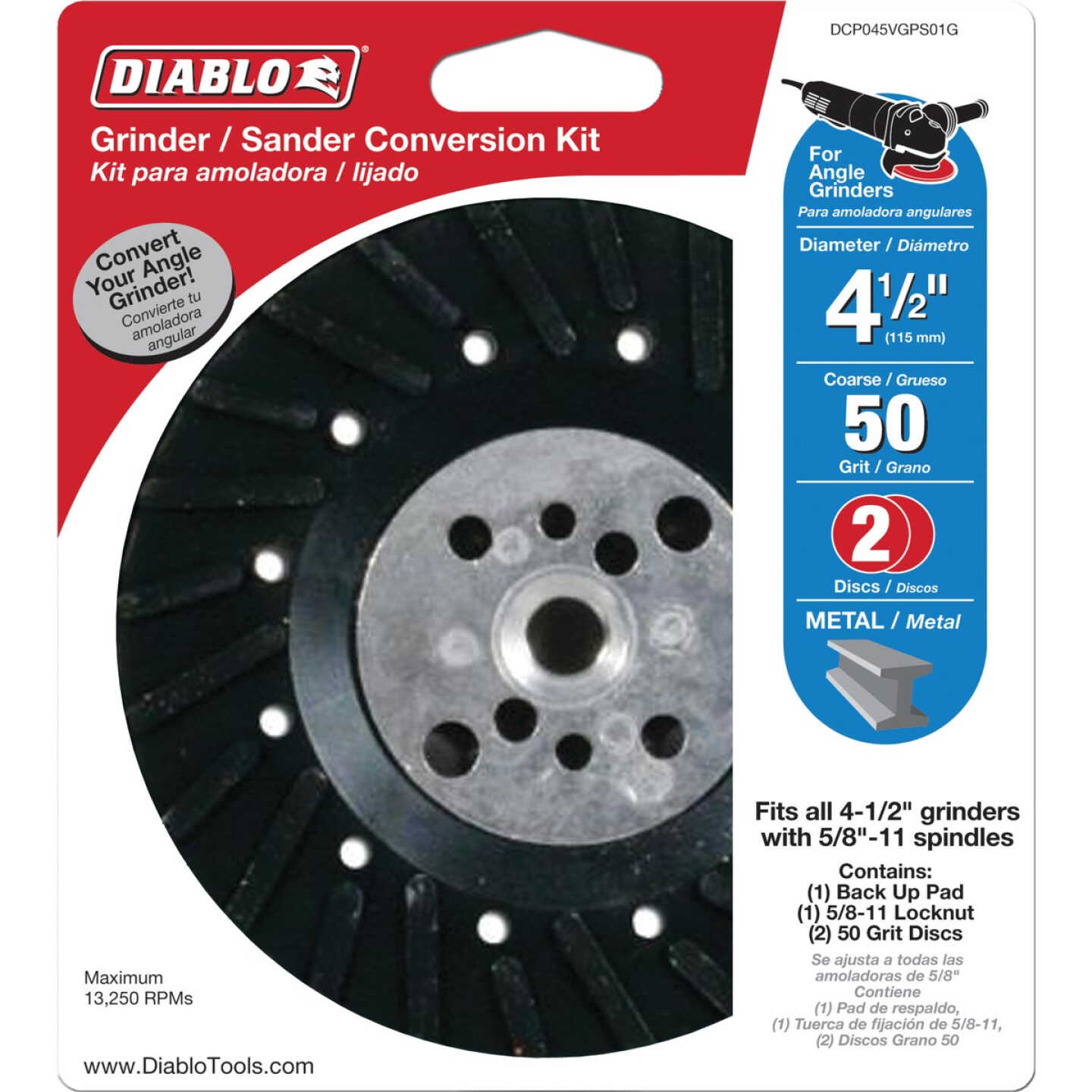 Diablo 4-1/2 In. Metal Grinder/Sander Conversion Kit Image 2