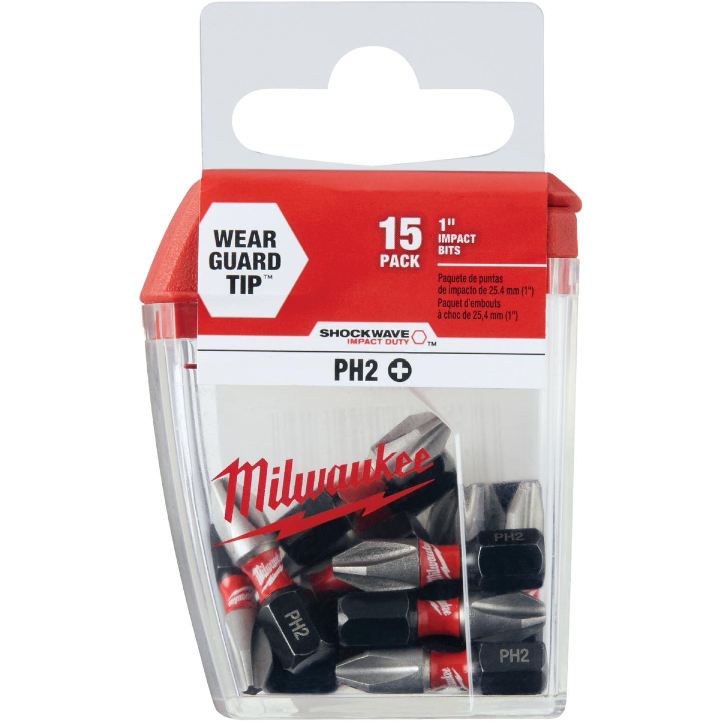 Milwaukee SHOCKWAVE #2 Phillips 1 In. Insert Impact Screwdriver Bit (15-Pack) Image 1
