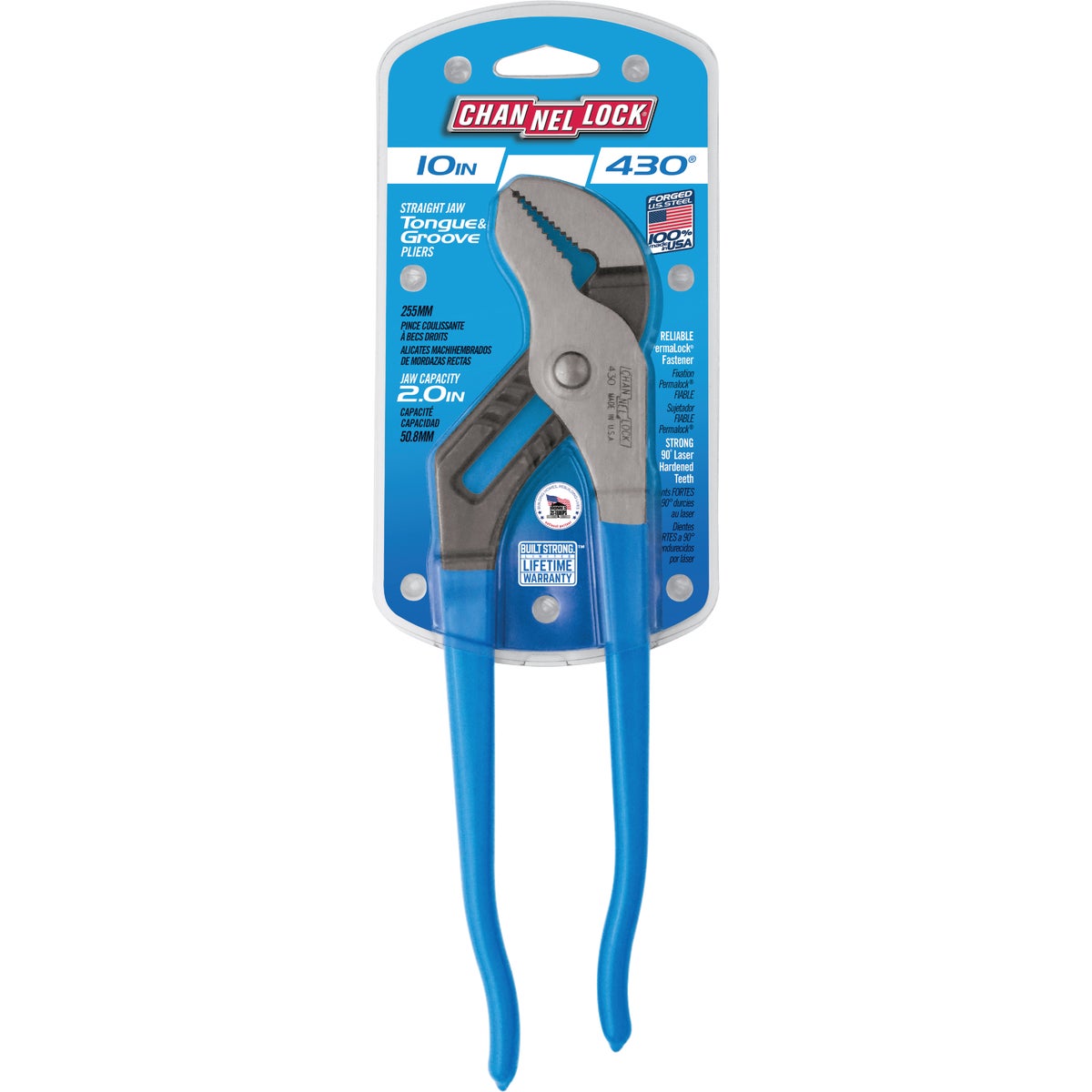 Channellock 10 In. Straight Jaw Groove Joint Pliers Image 9