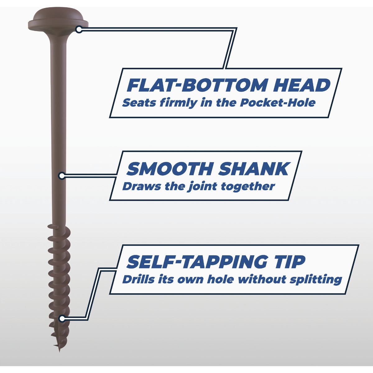 Kreg Protec-Kote #14 x 2-1/2 In. Square Coarse Thread Maxi-Loc Head HD Pocket-Hole Screw (125 Ct.) Image 3