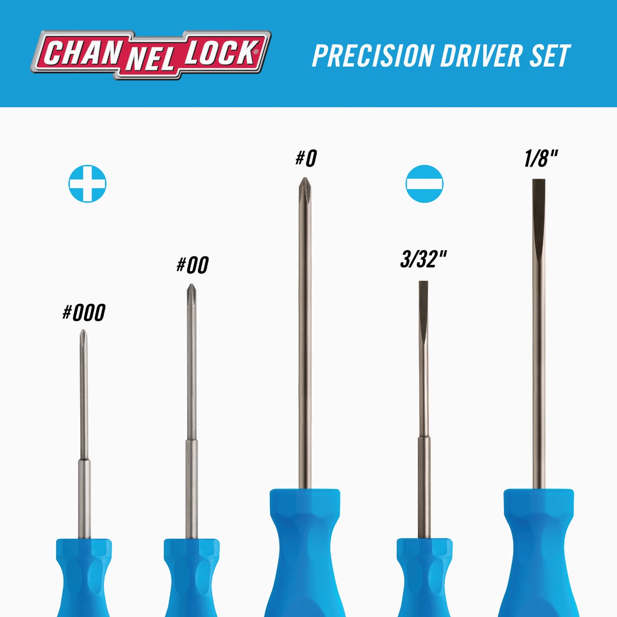 Channellock Precision Professional Screwdriver Set (5-Piece) Image 2