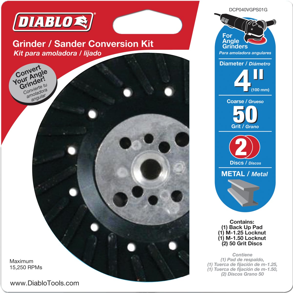 Diablo 4 In. Metal Grinder/Sander Conversion Kit (2-Pack) Image 2