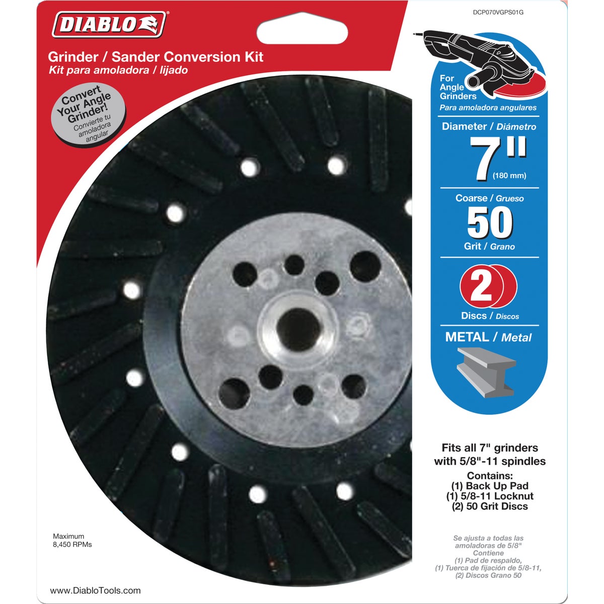 Diablo 7 In. Metal Grinder/Sander Conversion Kit (2-Pack) Image 2