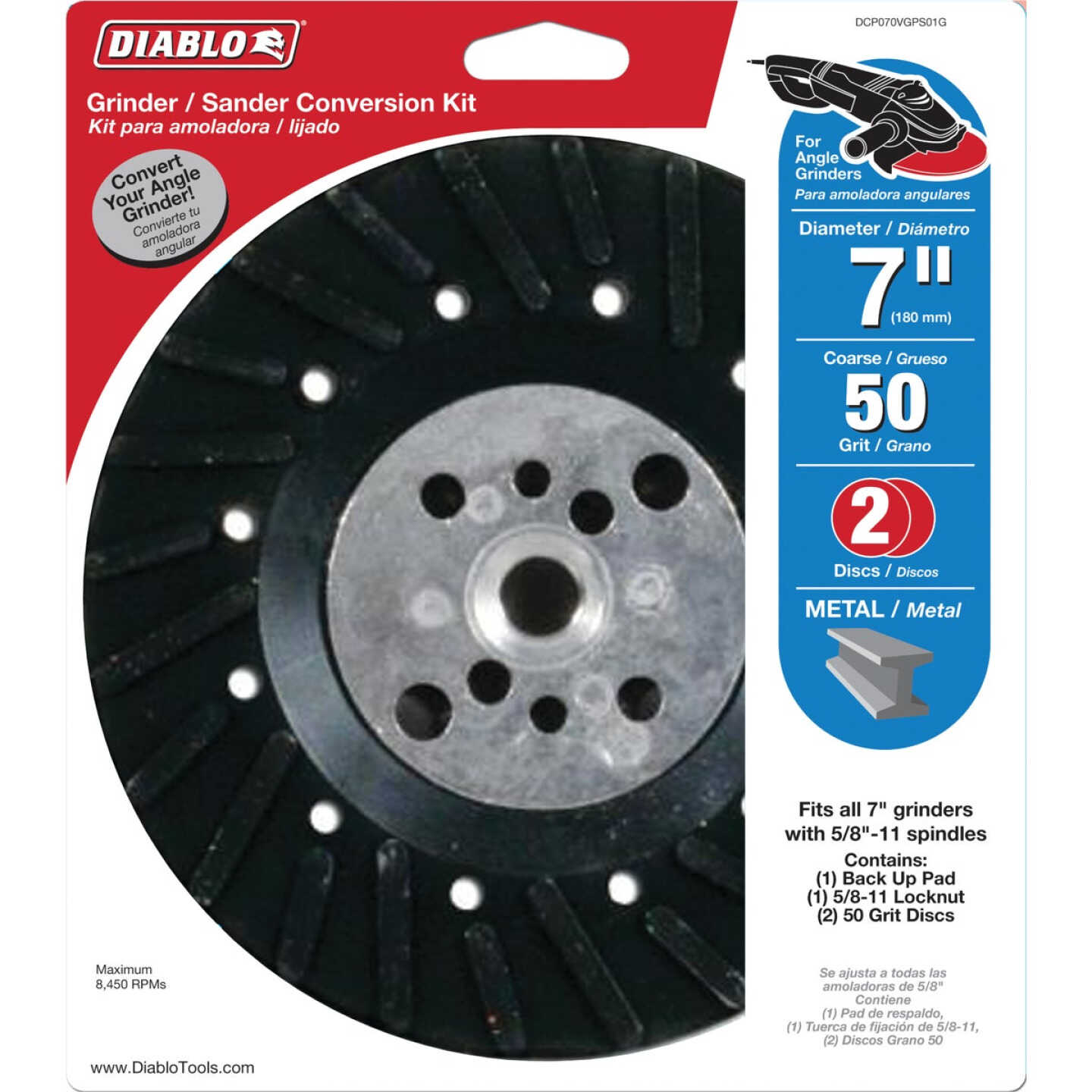 Diablo 7 In. Metal Grinder/Sander Conversion Kit (2-Pack) Image 2